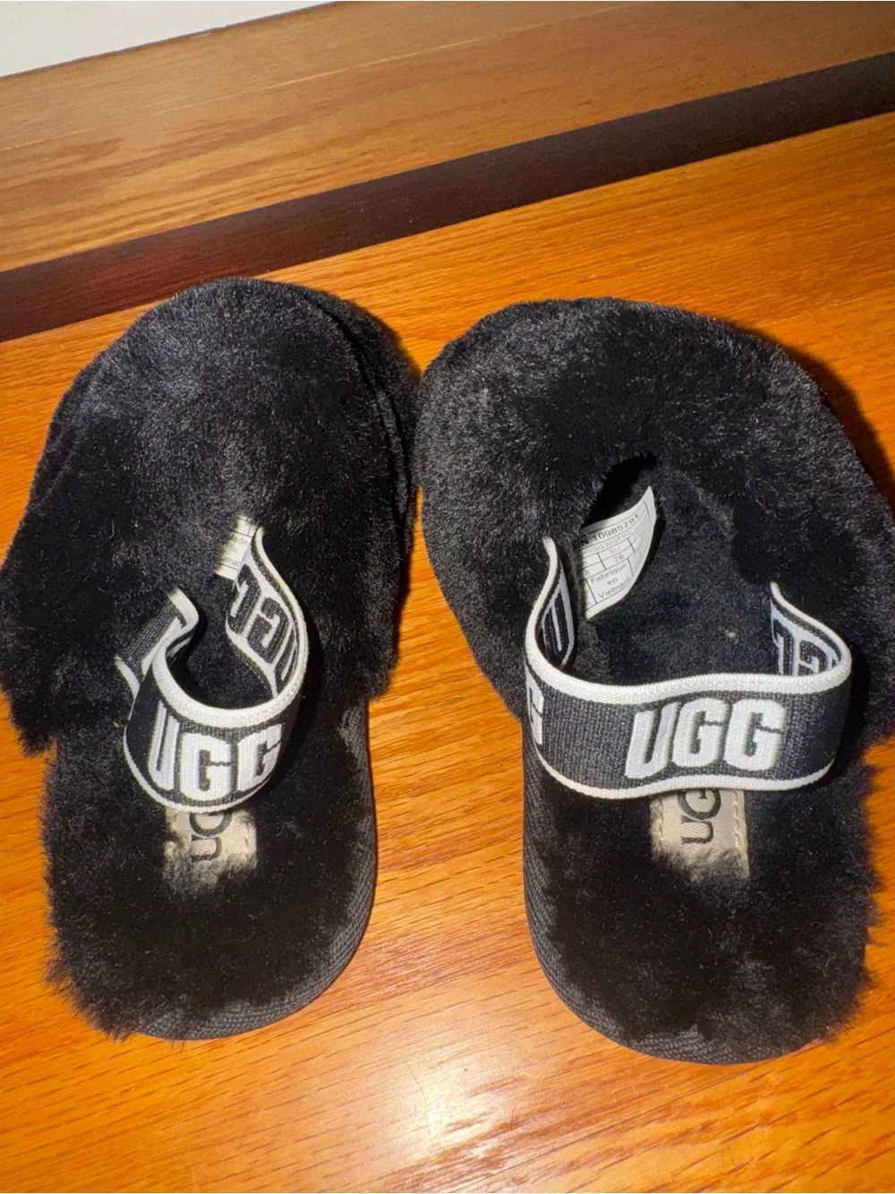 UGG Black Shearling Slide Sandals